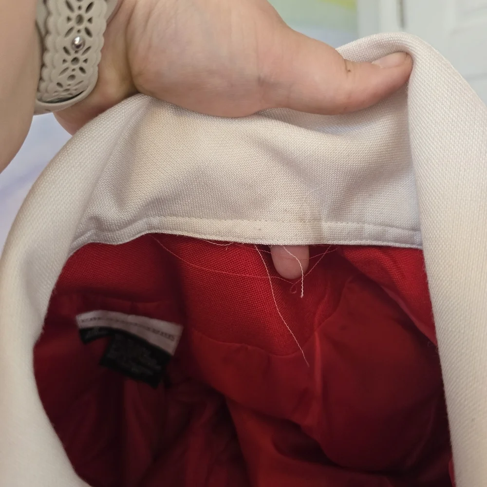 Preston & York Vintage | 8 | Vintage Red & White Long Blazer - Picture 13 of 16